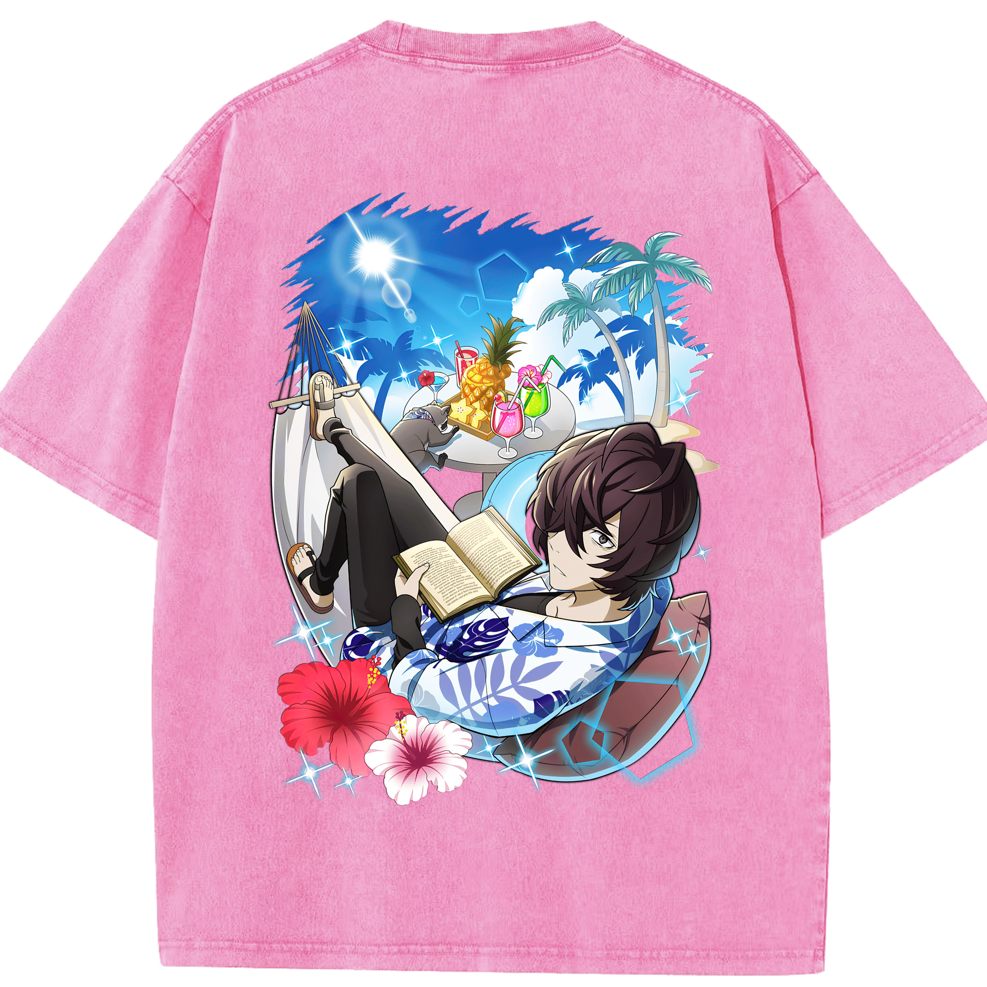 （画像用） 文豪ストレイドッグス Bungo Stray Dogs 綿100% ヴィンテージ風 半袖Tシャツ（背面プリント）